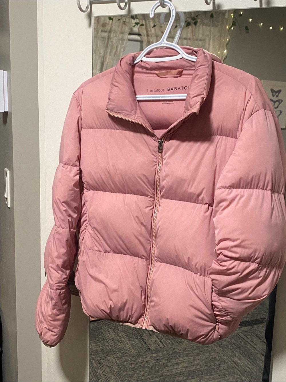 Aritzia Pink Puffer Coat